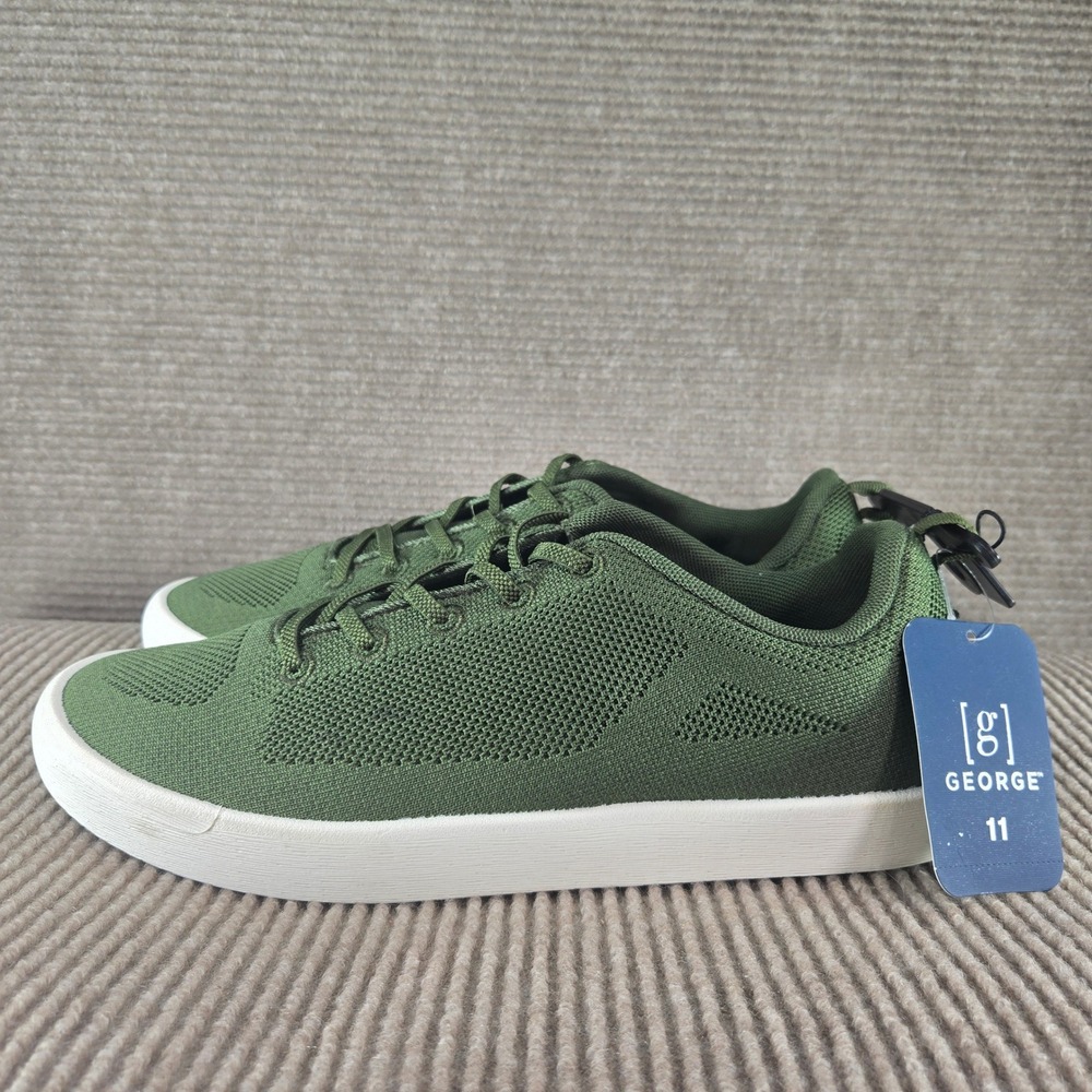George Mens 11 Olive Green Knit Non-marking Outsole Sneaker MNGE25CA137